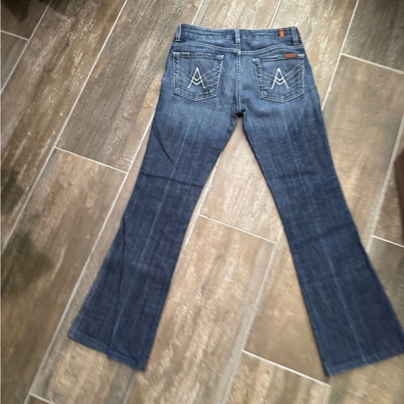 7 For All Mankind Blue Flare Wide Leg Jeans - Picture 3 of 10